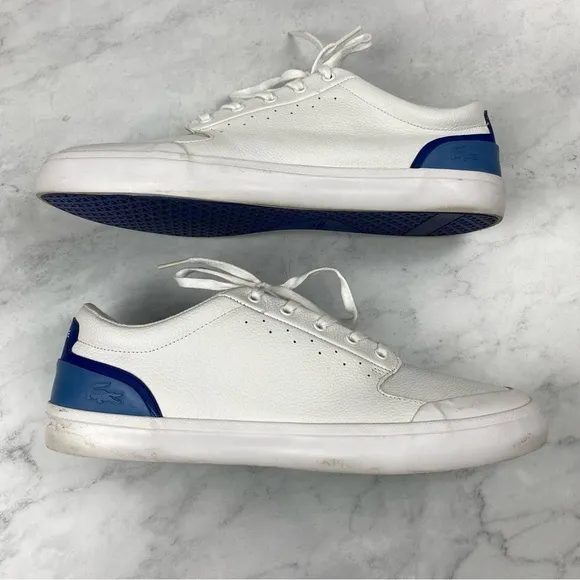Lacoste: Men's Lace Up Sporty Casual White Tennis Shoes Sneakers Preppy Size 12