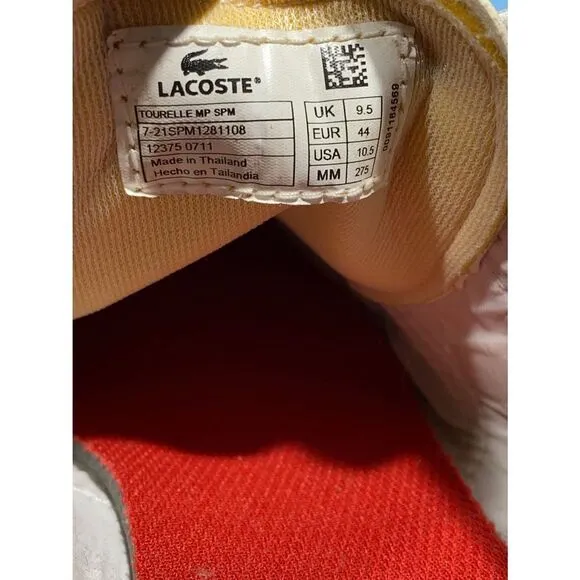 Lacoste Tourelle MP SPM White Athletic Shoes Sneakers Mens 10,5