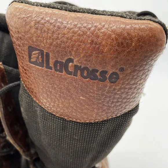 Lacrosse Mens Size-9 Thinsulate Leather Winter Leather Upper Lace-Up Snow Boots