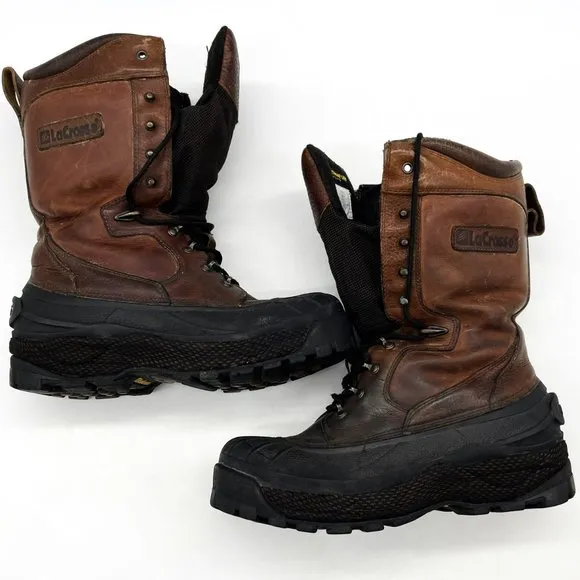 Lacrosse Mens Size-9 Thinsulate Leather Winter Leather Upper Lace-Up Snow Boots