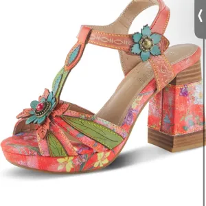 LARTISTE FABULOSO Sandals Orange Multi New Size 37 (6.5-7)