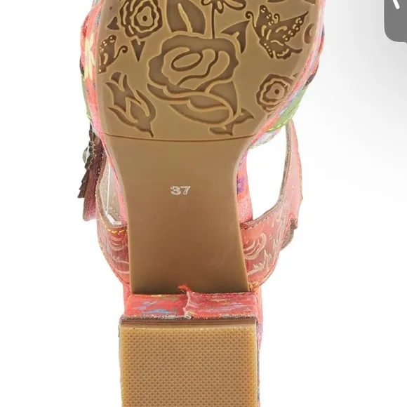 LARTISTE FABULOSO Sandals Orange Multi New Size 37 (6.5-7)