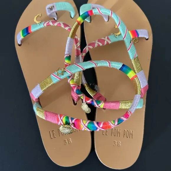 Le Pom Pom Arlene Crossover Sandals