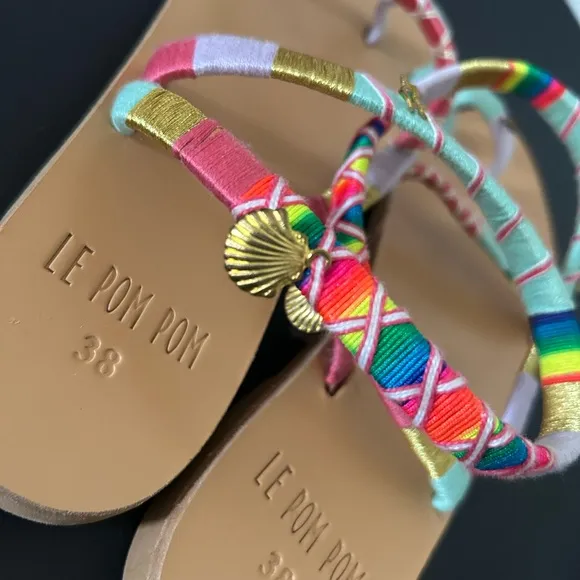 Le Pom Pom Arlene Crossover Sandals
