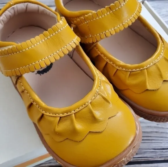 Livie and Luca Ruche Mary Jane Sandals Butterscotch Color NIB
