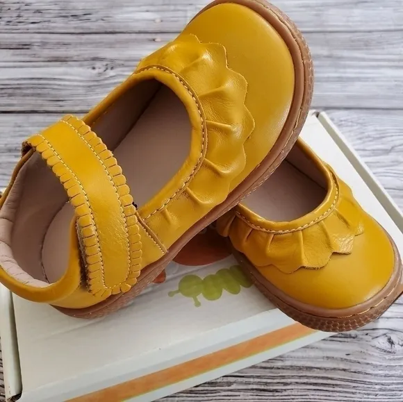 Livie and Luca Ruche Mary Jane Sandals Butterscotch Color NIB