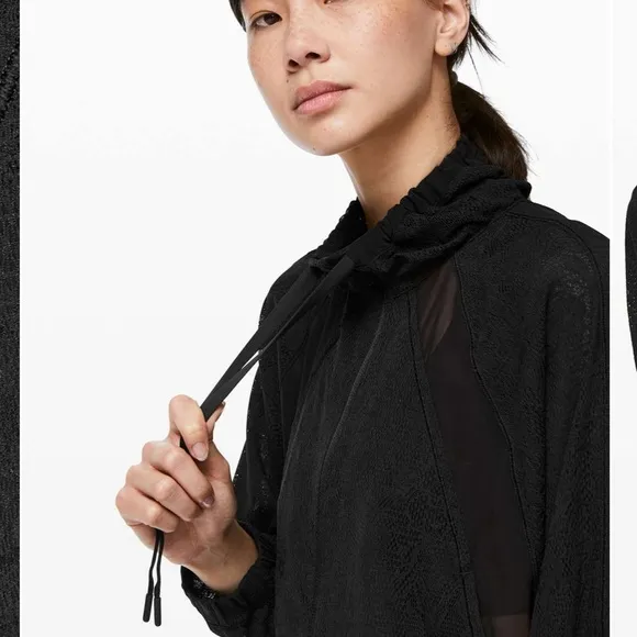 Lululemon In Depth Jacket * Lace Zip Up Top Funnel Neck
