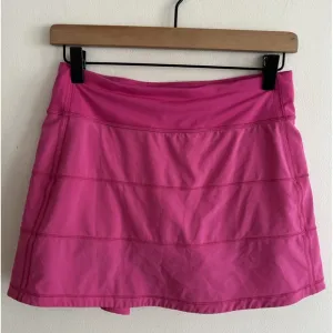 Lululemon Pace Rival Mid-Rise Tennis Skirt Sonic Pink Zip Pocket Women's Size 4