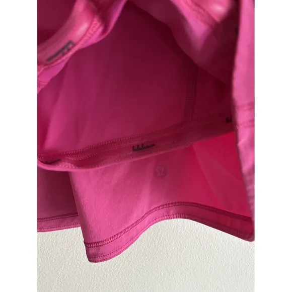 Lululemon Pace Rival Mid-Rise Tennis Skirt Sonic Pink Zip Pocket Women's Size 4
