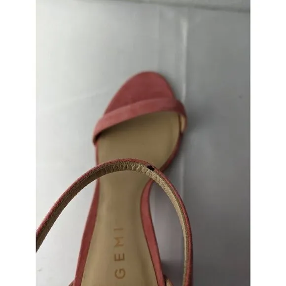 M. Gemi The Pilone Pink Suede Sandals sz 38.5 Made in Italy New