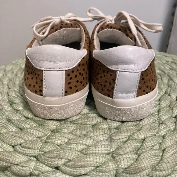 Madewell Sidewalk Low-Top Sneakers in Spotted Animal Print Calf Hair Tan