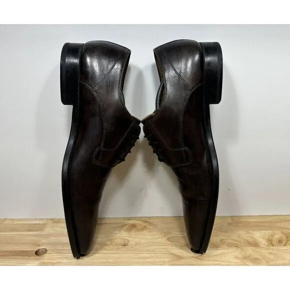Magnanni Derby Dress Shoes Knight Plain-Toe Square Size 13 Dark Brown 23478