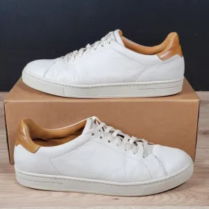 Magnanni Nerja Shoes Mens Size 11 White Brown Round Toe Leather Casual Sneakers