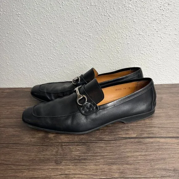 Magnanni Rafa II Bit Loafer‎ Dress Shoes Black Leather Mens Size 13 18456