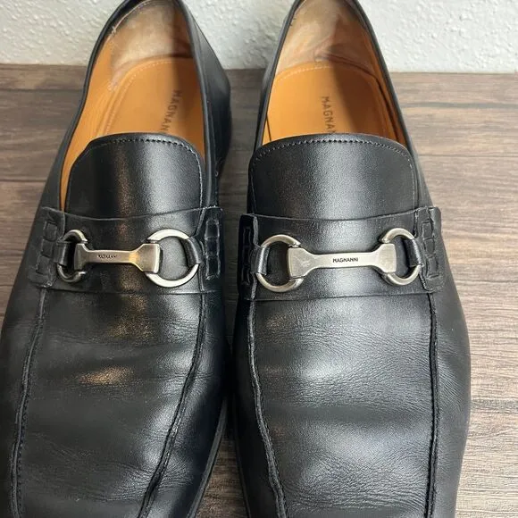 Magnanni Rafa II Bit Loafer‎ Dress Shoes Black Leather Mens Size 13 18456