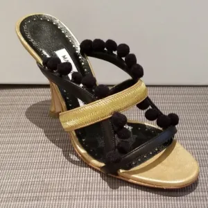 Manolo Blahnik gold sandals