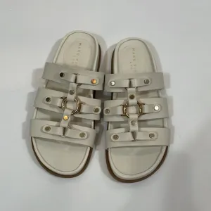 Marc Fisher Sandals Slides Size 6.5 NWT Cream And Gold