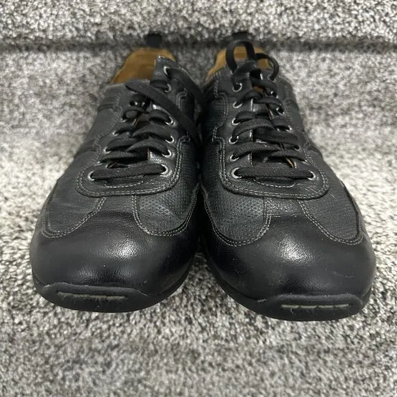 Mens Casual Black Lace up Leather Black Cole Haan Shoes - Size 12