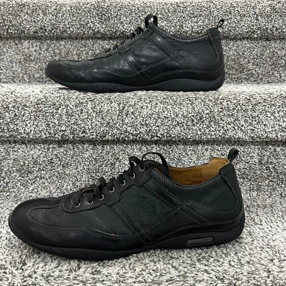 Mens Casual Black Lace up Leather Black Cole Haan Shoes - Size 12