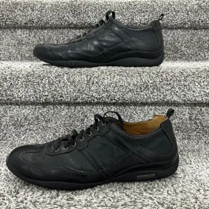 Mens Casual Black Lace up Leather Black Cole Haan Shoes - Size 12