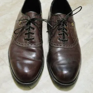 Men's Footjoy brown oxford style leather shoes, size 10