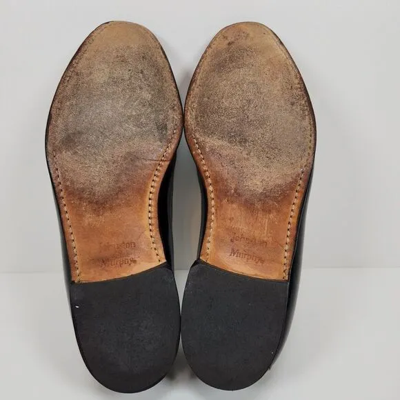 Men's Johnson &amp; Murphy Limited Black Leather Wingtip Dress Shoes-11D Made in USA