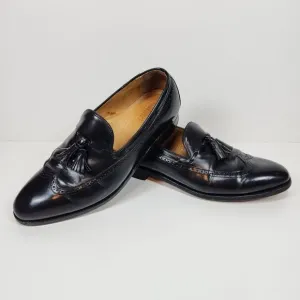 Men's Johnson &amp; Murphy Limited Black Leather Wingtip Dress Shoes-11D Made in USA