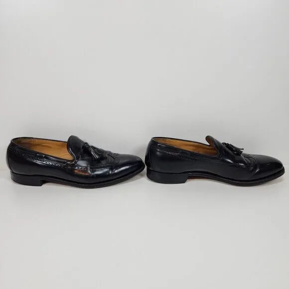 Men's Johnson &amp; Murphy Limited Black Leather Wingtip Dress Shoes-11D Made in USA