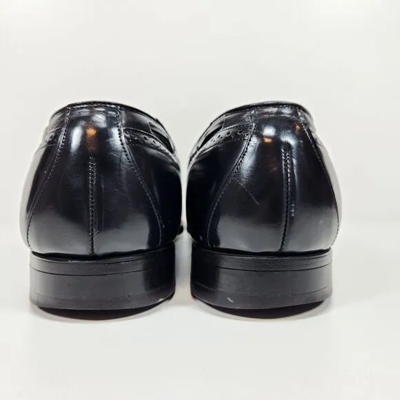 Men's Johnson &amp; Murphy Limited Black Leather Wingtip Dress Shoes-11D Made in USA