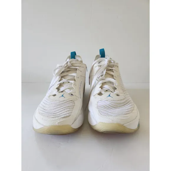 Men's Jordans Luka 1 Sneakers White and Turquoise Size 10.5