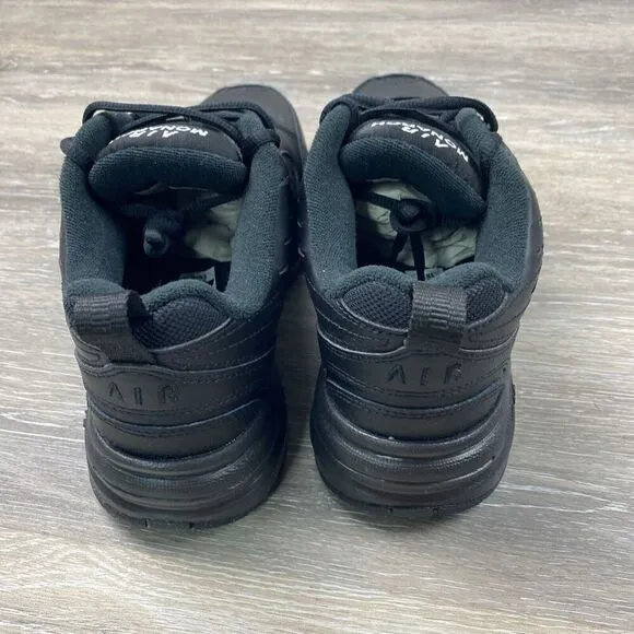 Men's Size 7D Nike Air Monarch IV Triple Black Walking Shoes 415445-001