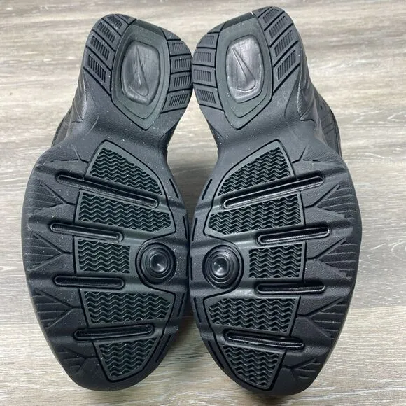 Men's Size 7D Nike Air Monarch IV Triple Black Walking Shoes 415445-001