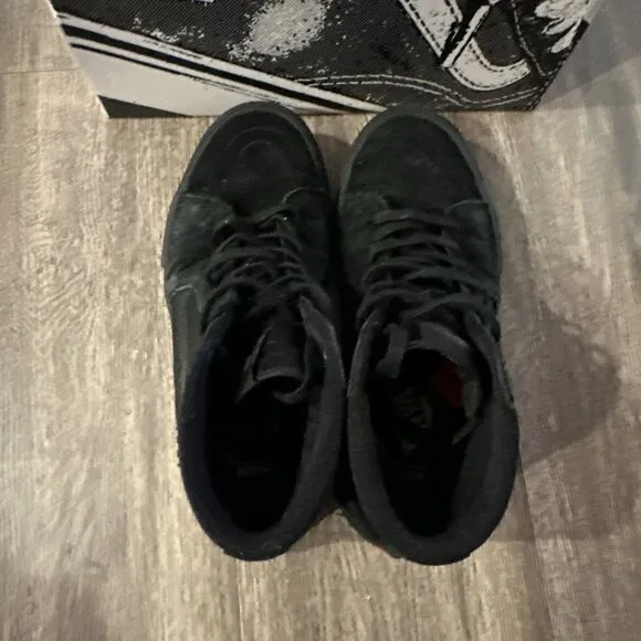 Mens Vans Sk8-Hi Triple Black Shoes Sneakers Size M7.5 W9 - Duracap