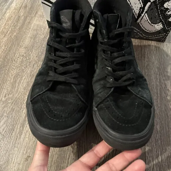 Mens Vans Sk8-Hi Triple Black Shoes Sneakers Size M7.5 W9 - Duracap