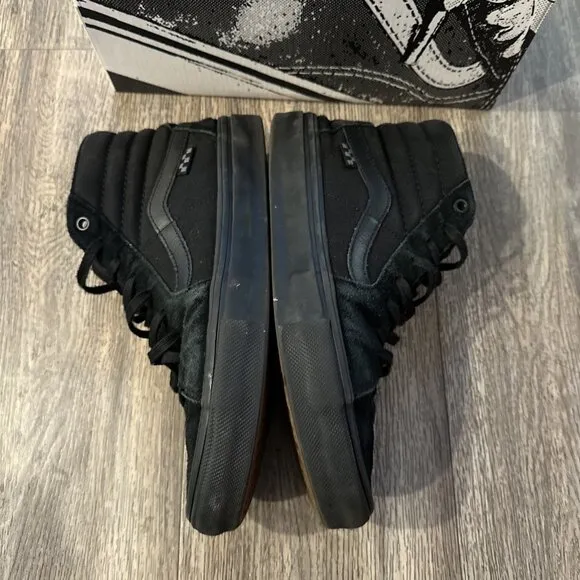 Mens Vans Sk8-Hi Triple Black Shoes Sneakers Size M7.5 W9 - Duracap