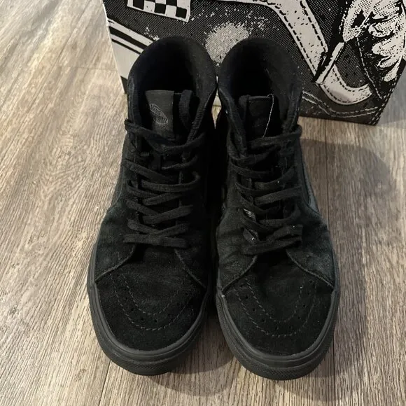 Mens Vans Sk8-Hi Triple Black Shoes Sneakers Size M7.5 W9 - Duracap