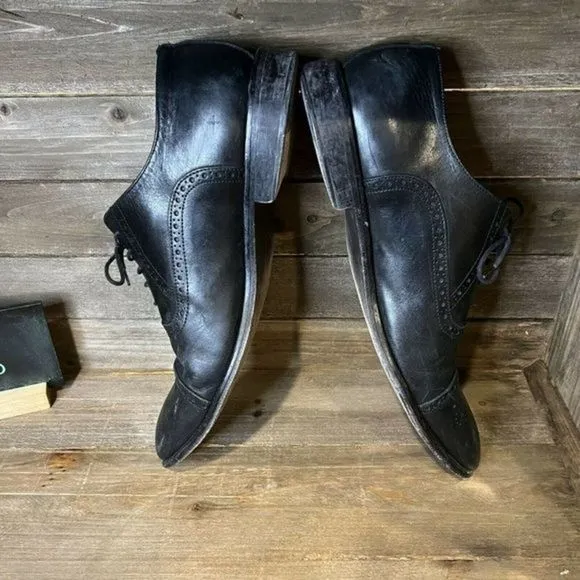 Mens To Boot New York Adam Derrick Black Leather Cap‎ Toe Brogue Dress Shoes 15