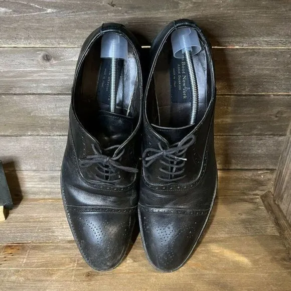 Mens To Boot New York Adam Derrick Black Leather Cap‎ Toe Brogue Dress Shoes 15