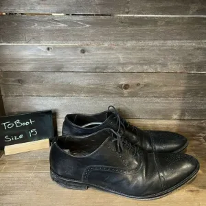 Mens To Boot New York Adam Derrick Black Leather Cap‎ Toe Brogue Dress Shoes 15