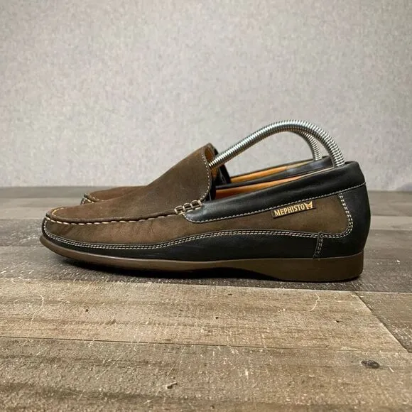Mephisto Men’s Size 8 Baduard Suede Leather Slip On Brown Casual Nubuck Shoes