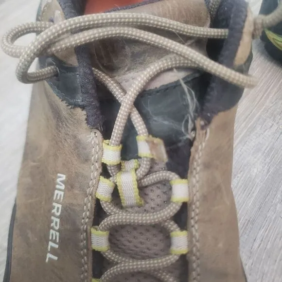 Merrell Col Bungee Cord Mid Waterproof Hiking Boots Brown Men's Size 13 J50207