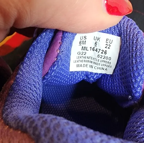 Merrell Kids Trail Quest Jr Berry Shoes Purple Washable Size 6M New With Box