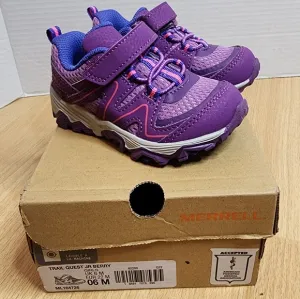 Merrell Kids Trail Quest Jr Berry Shoes Purple Washable Size 6M New With Box