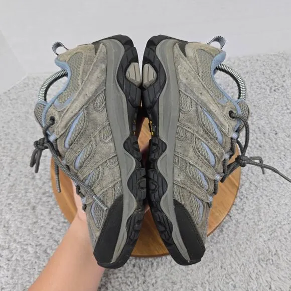 Merrell Moab 3 Low Waterproof Gray Blue Outdoor Trail Hiking Boots Womens 9