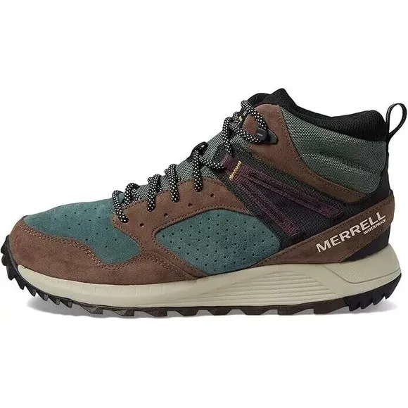 Merrell Wildwood Mid Leather WP Hiking Boots Mens Size 10 Forest Green J068031