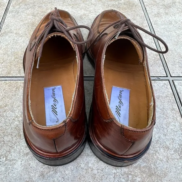 MEZLAN Men's Size 7.5 Dress Shoes Brown Leather Lace Up Split Toe Oxford