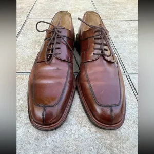 MEZLAN Men's Size 7.5 Dress Shoes Brown Leather Lace Up Split Toe Oxford