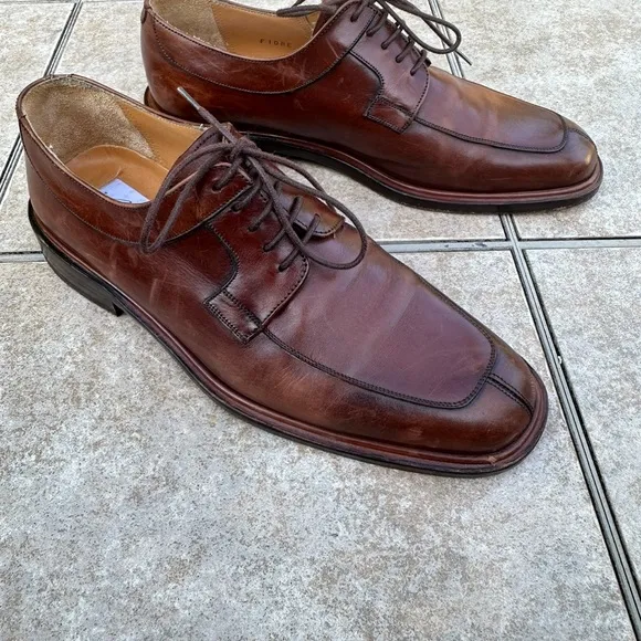 MEZLAN Men's Size 7.5 Dress Shoes Brown Leather Lace Up Split Toe Oxford