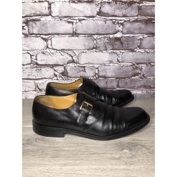 Mezlan Tortosa Black Leather Monk Strap Leather Dress Shoes Men’s Sz 13M US/46EU