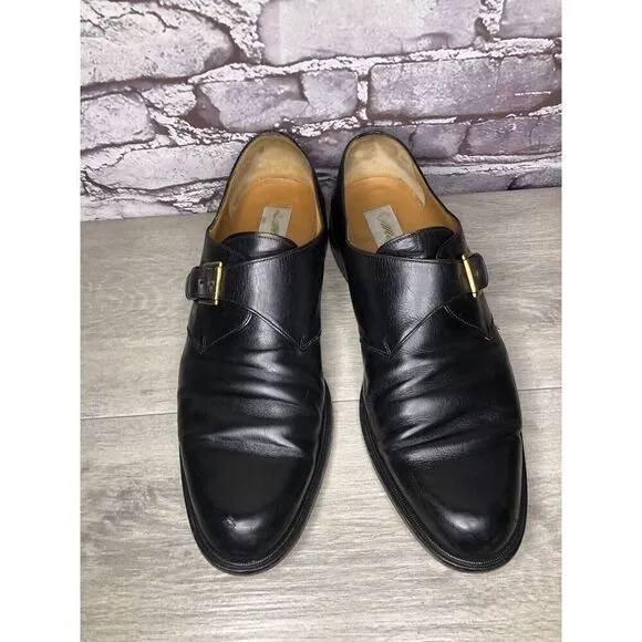 Mezlan Tortosa Black Leather Monk Strap Leather Dress Shoes Men’s Sz 13M US/46EU